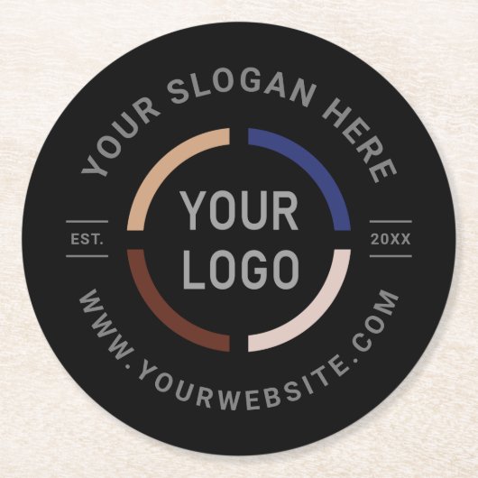 黒色の丸いロカスタムゴブランドの販売促進 ラウンドペーパーコースター (正面)