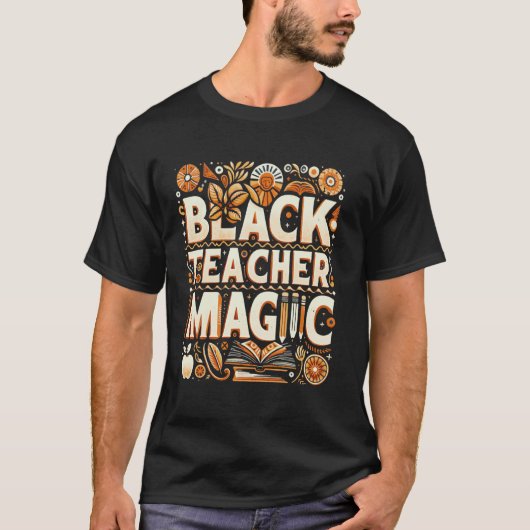 黒色の先生感謝の教育者教授ティー Tシャツ (正面)