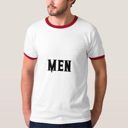 黒色の文字の男性向けのテキストまたは名前 Tシャツ (正面)