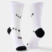 黒色の星5つのテキスト 星が可愛い ソックス (傾斜あり)