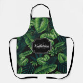 黒色の熱帯パターン エプロン (正面)