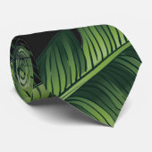 黒色の熱帯パターン ネクタイ (ロール)