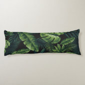 黒色の熱帯パターン ボディピロー (裏面)