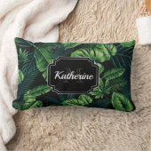 黒色の熱帯パターン ランバークッション (ブランケット)