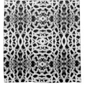 黒色の白色の管状配管 シャワーカーテン (正面)