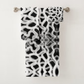 黒色の白色の管状配管 バスタオルセット (インサイチュ)