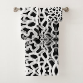 黒色の白色の管状配管 バスタオルセット