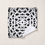 黒色の白色の管状配管 バスタオルセット (ウォッシュタオル)