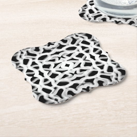 黒色の白色の管状配管 ペーパーコースター (アングル)