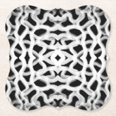 黒色の白色の管状配管 ペーパーコースター (正面)