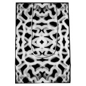 黒色の白色の管状配管 ミディアムペーパーバッグ (裏面)