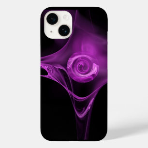 黒色の紫色のフラクタルバラ Case-Mate iPhone 14ケース