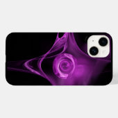 黒色の紫色のフラクタルバラ Case-Mate iPhoneケース (裏面 (横))