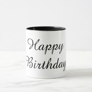 黒色の誕生日おめでとう マグカップ