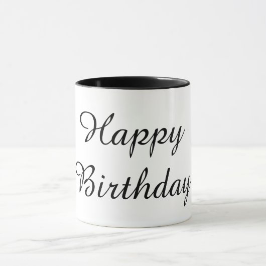 黒色の誕生日おめでとう マグカップ (中央)