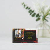 黒色の赤い金ゴールド（両面） 名刺 (スタンド正面)