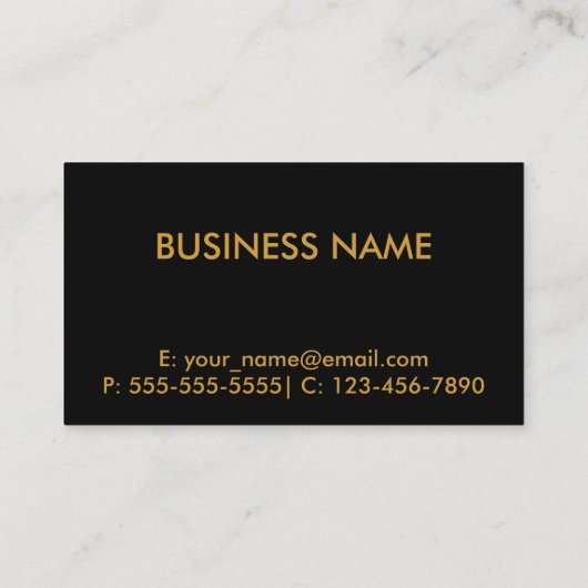 黒色の金属金ゴールド線 名刺 (裏面)