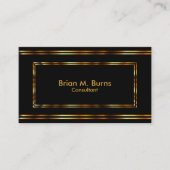 黒色の金属金ゴールド線 名刺 (正面)