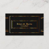 黒色の金属金ゴールド線 名刺 (正面)