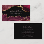 黒色エレガントの水色のブルゴーニュ酸エステル 名刺 (正面/裏面)