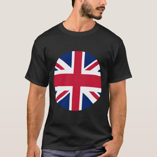 黒色サークルユニオンジャック メンズTシャツ Tシャツ (正面)