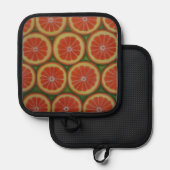 黒色シリコーン系保護、ポットホルダーのみ 鍋敷き (正面/裏面)