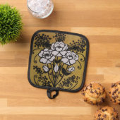 黒色シリコーン系保護、ポットホルダーのみ 鍋敷き (トップダウン)