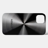 黒色ステンレス鋼金属パターンカスタム文字 Case-Mate iPhoneケース (裏面 (横))