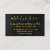 黒色フローラ手作りろうそく及び大豆ろう液 名刺 (裏面)