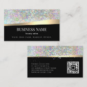 黒色ホログラフィックグリッター美しい金ゴールド コーリングカード (正面/裏面)