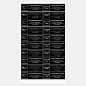 黒色ミニマル長方形の接着剤のビジネス文字 ラベル (シート)