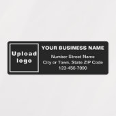 黒色ミニマル長方形の接着剤のビジネス文字 ラベル (デザイン1)