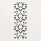 黒色モノクロアールデコパターンモノグラム ヨガマット (裏面)