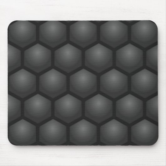 黒色六角パターン マウスパッド (正面)