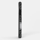 黒色及び金属銀フローラペイズリー Case-Mate iPhoneケース (裏面/右)