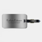 黒色及び金属銀幾何デザイン ラゲッジタグ (裏面横)