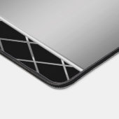 黒色及び金属銀 デスクマット (コーナー)