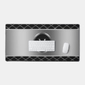 黒色及び金属銀 デスクマット (キーボード&マウス)