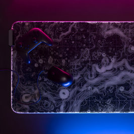 黒色地形図デスクマット デスクマット