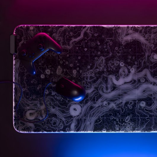 黒色地形図デスクマット デスクマット