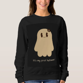 黒色女性用フル袖Tシャツ(ハロウィンデザイン) スウェットシャツ
