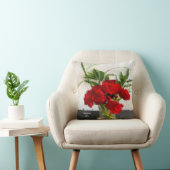 黒色彩の鮮やかと白の背景に赤いバラ クッション (椅子)