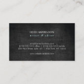 黒色彩の鮮やか木に青い蝶のロゴ 名刺 (裏面)