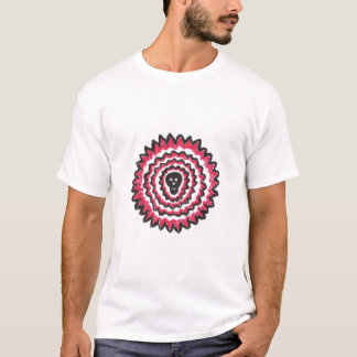 黒色彩の鮮やか赤スカルメンズティー Tシャツ