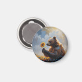 黒色性クマ油彩画 | 夢のような芸術 マグネット (正面/裏面)