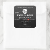 黒色木目製品包装ラベルロゴ スクエアシール (バッグ)