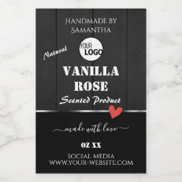 黒色木目製品包装ラベルロゴ フードラベル