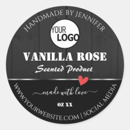 黒色木目製品包装ラベルロゴ ラウンドシール