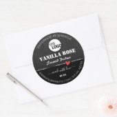 黒色木目製品包装ラベルロゴ ラウンドシール (封筒)