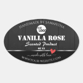 黒色木目製品包装ラベルロゴ 楕円形シール (正面)